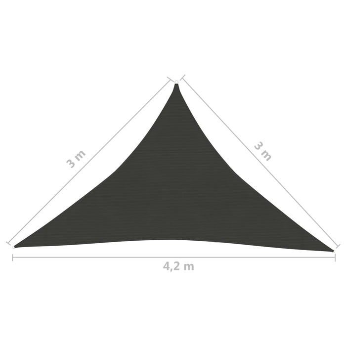 Zonnezeil 160 g/m² 3x3x4,2 m HDPE antracietkleurig