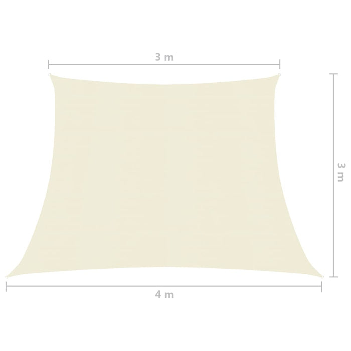 Zonnezeil 160 g/m² 3/4x3 m HDPE crèmekleurig
