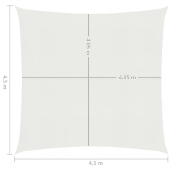 Zonnezeil 160 g/m² 4,5x4,5 m HDPE wit