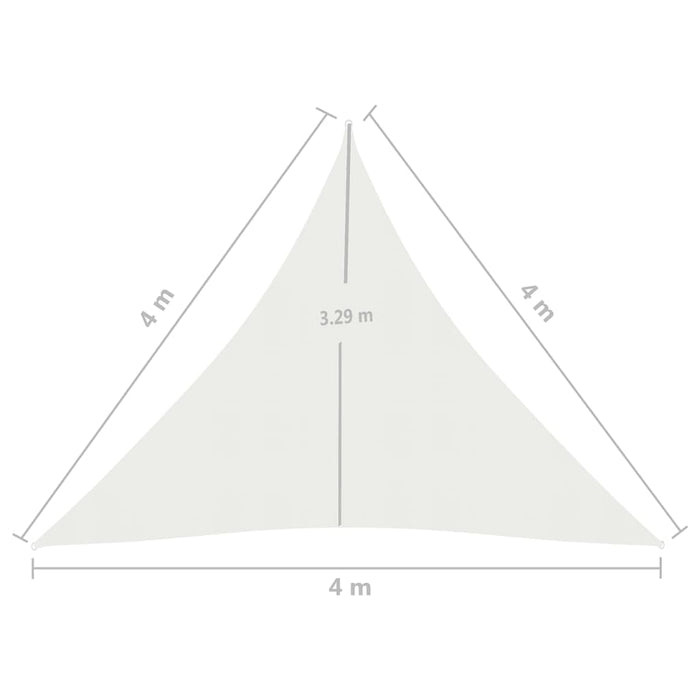 Zonnezeil 160 g/m² 4x4x4 m HDPE wit