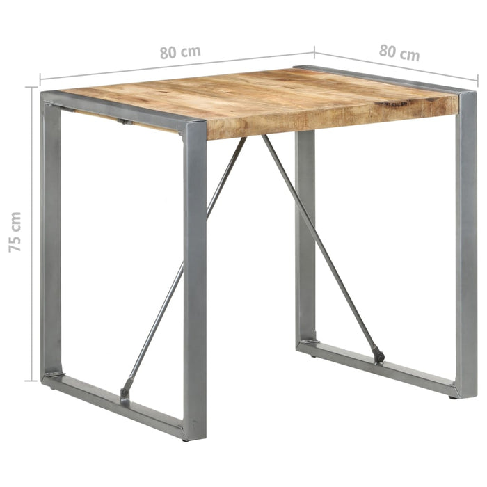 Eettafel 80x80x75 cm ruw mangohout