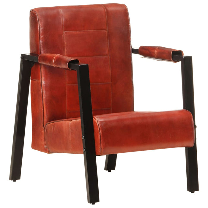 Fauteuil 60x80x87 cm echt geitenleer donkerbruin