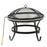 Vuurplaats en barbecue 2-in-1 met pook 56x56x49 cm rvs