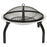 Vuurschaal en barbecue 2-in-1 met pook 56x56x49 cm rvs