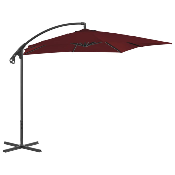 Zweefparasol met stalen paal 250x250 cm wijnrood