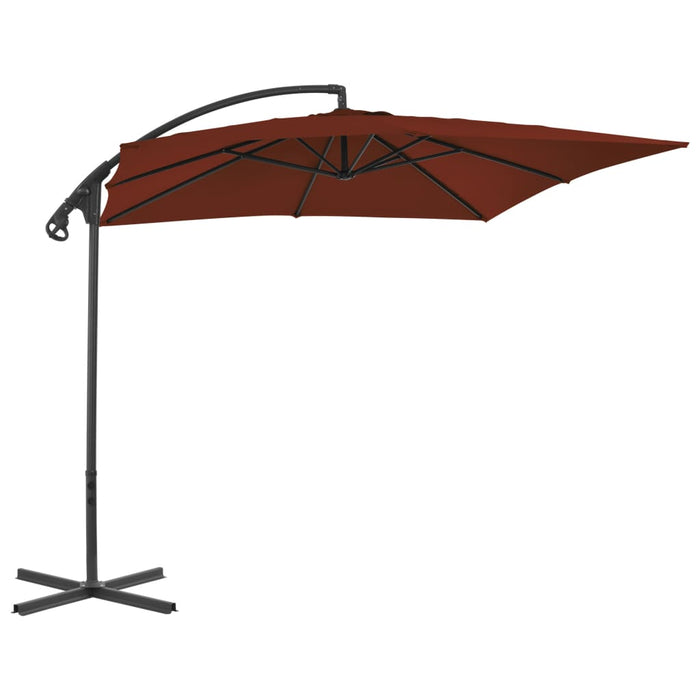 Zweefparasol met stalen paal 250x250 cm terracottakleurig