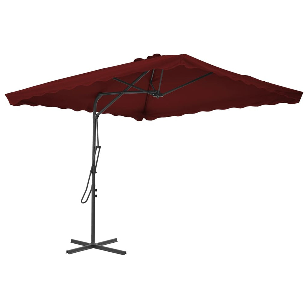 Parasol met stalen paal 250x250x230 cm bordeauxrood