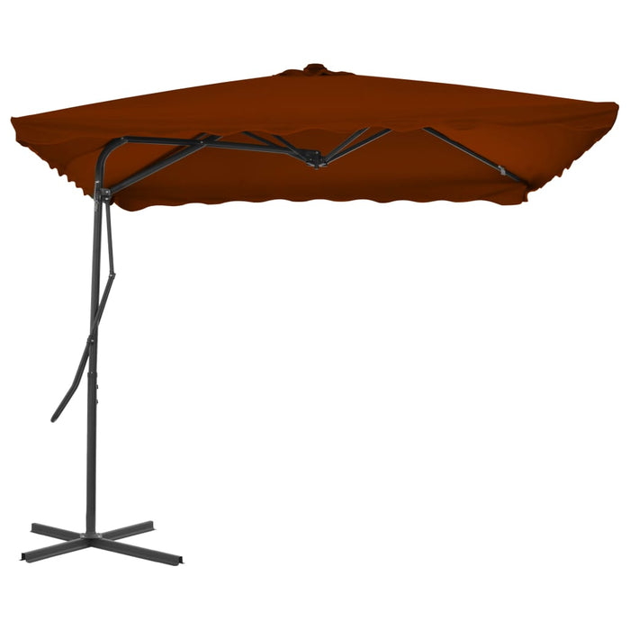 Parasol met stalen paal 250x250x230 cm terracottakleurig