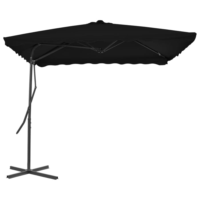 Parasol met stalen paal 250x250x230 cm zwart