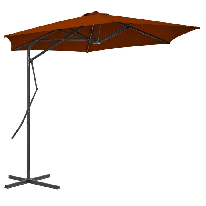 Parasol met stalen paal 300x230 cm terracottakleurig