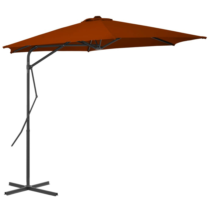 Parasol met stalen paal 300x230 cm terracottakleurig