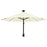 Wandparasol met LED's en metalen paal 300 cm zandkleurig