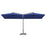 Parasol dubbel met stalen paal 600x300 cm azuurblauw