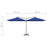 Parasol dubbel met stalen paal 600x300 cm azuurblauw