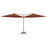 Parasol dubbel met stalen paal 600 cm terracottakleurig