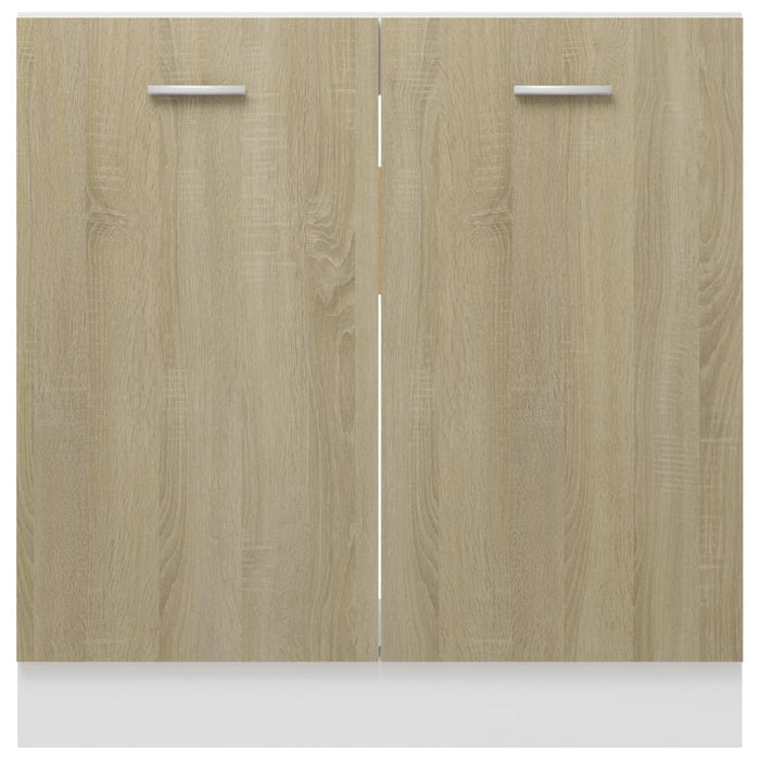 Wastafelonderkast 80x46x81,5cm bewerkt hout sonoma eikenkleurig