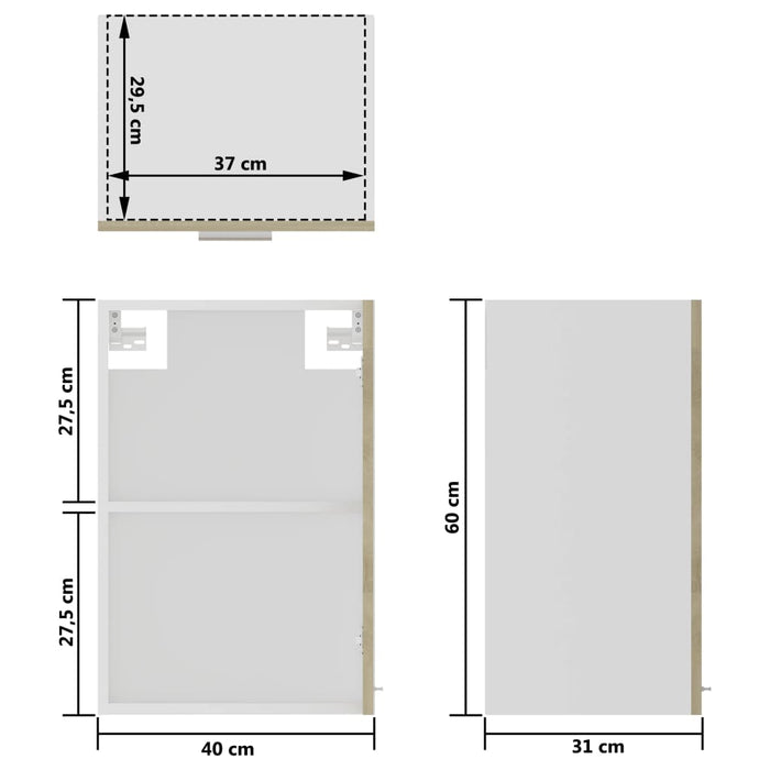 Hangkast 40x31x60 cm spaanplaat sonoma eikenkleurig