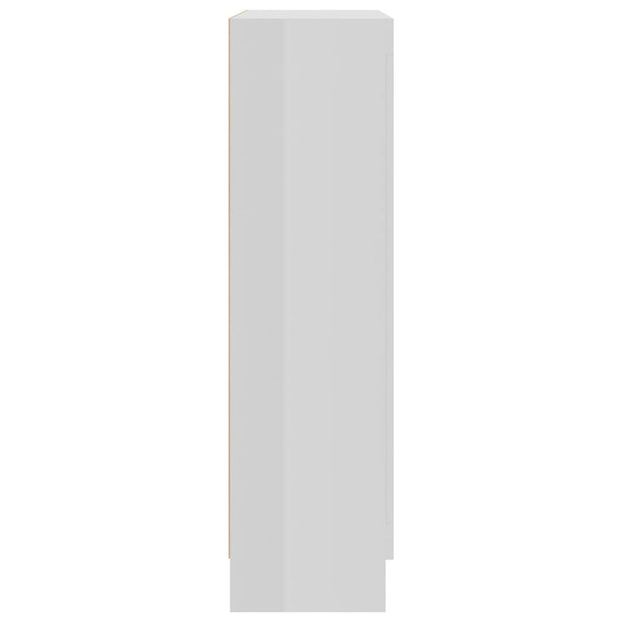 Vitrinekast 82,5x30,5x115 cm spaanplaat hoogglans wit