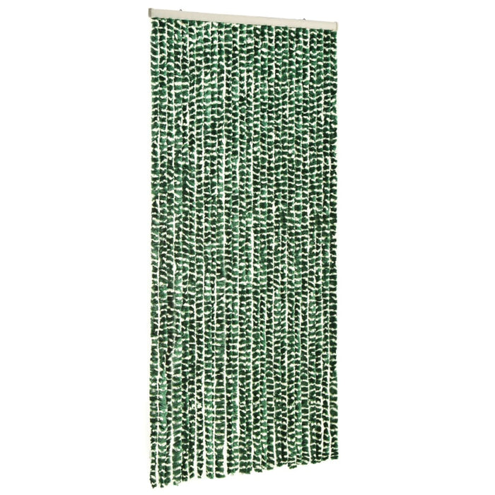 Vliegengordijn 100x220 cm chenille groen en wit