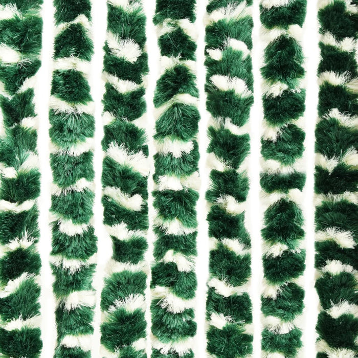 Vliegengordijn 100x220 cm chenille groen en wit