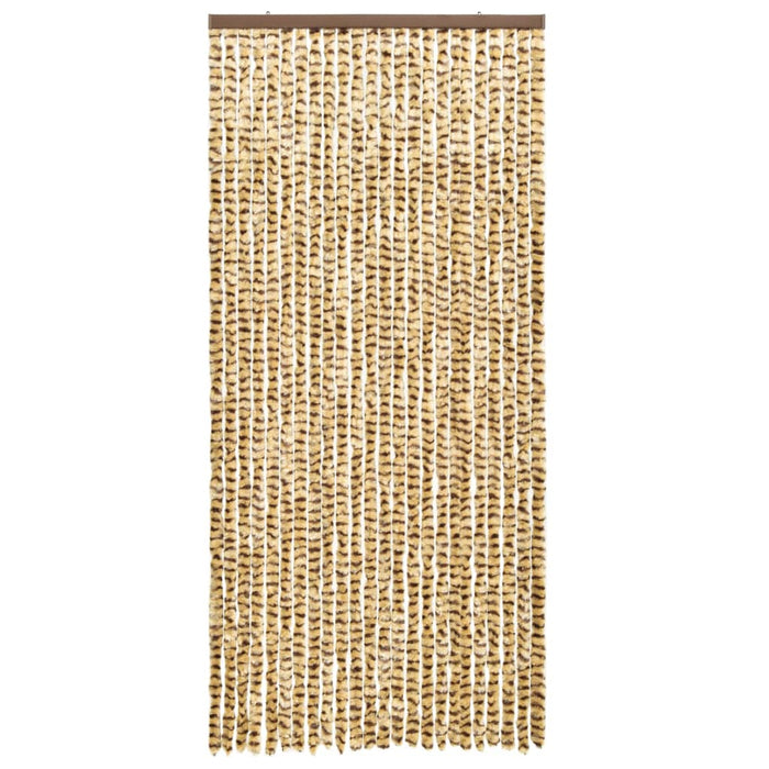 Vliegengordijn 90x220 cm chenille beige en bruin