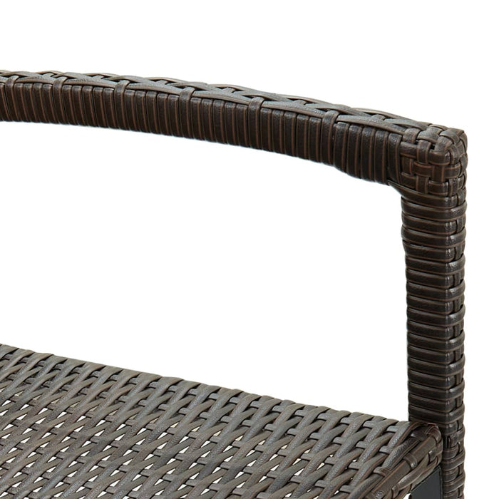 Barkrukken 2 st poly rattan bruin