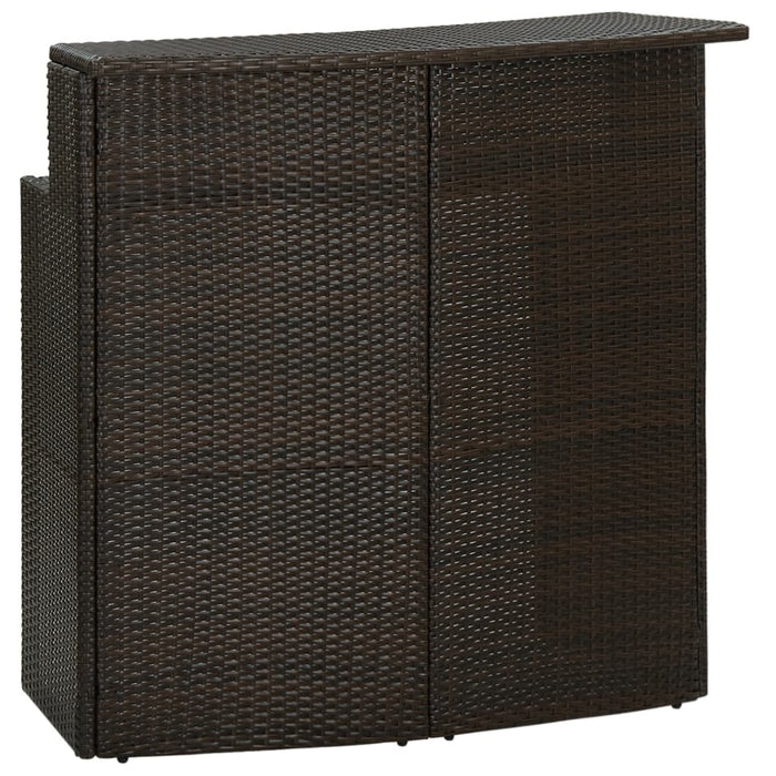 Tuinbartafel 120x55x110 cm poly rattan bruin