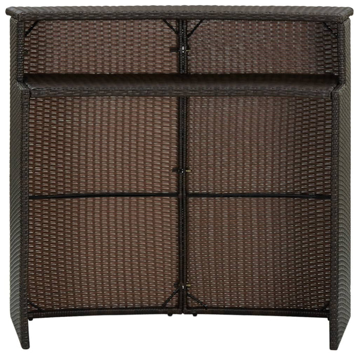 Tuinbartafel 120x55x110 cm poly rattan bruin