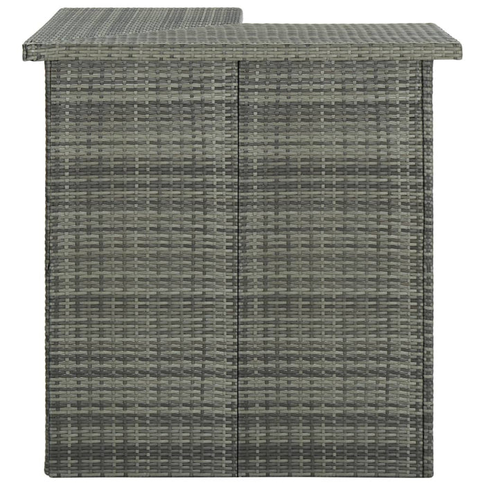 Hoekbartafel 100x50x105 cm poly rattan grijs