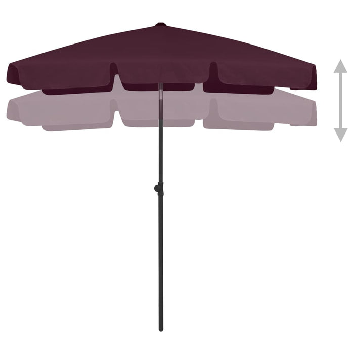 Strandparasol 180x120 cm bordeauxrood