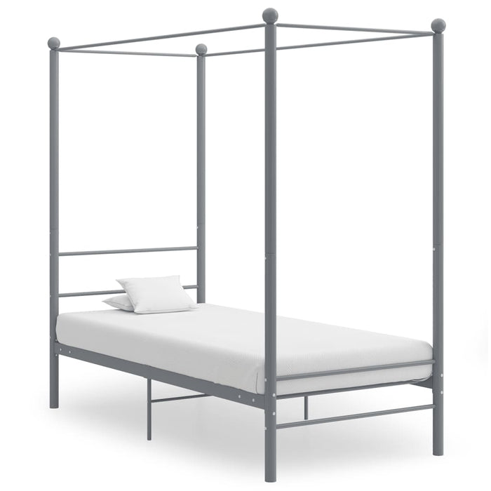 Hemelbedframe metaal grijs 90x200 cm