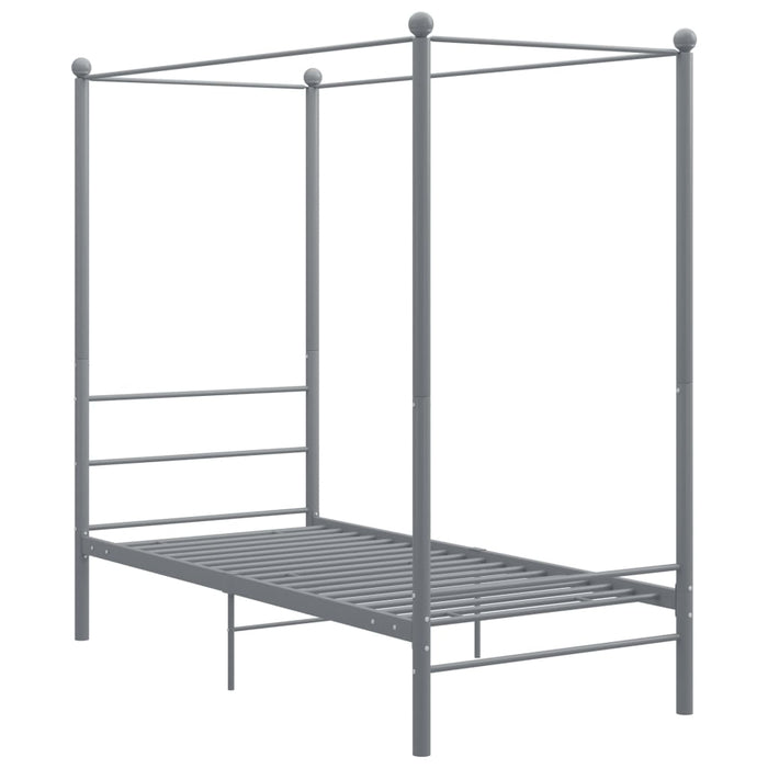 Hemelbedframe metaal grijs 90x200 cm