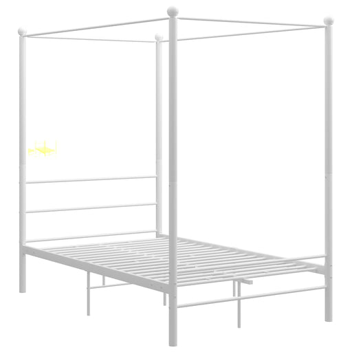 Hemelbedframe metaal wit 140x200 cm