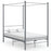 Hemelbedframe metaal grijs 140x200 cm