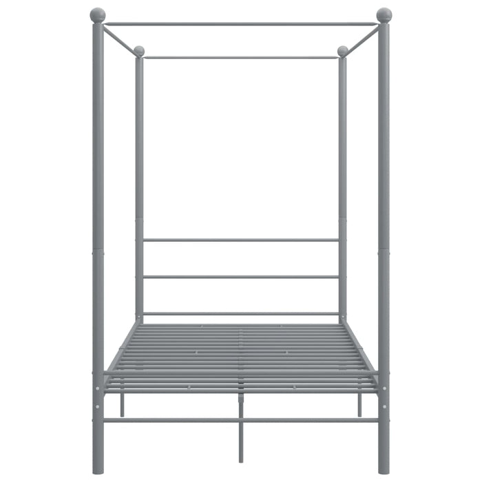 Hemelbedframe metaal grijs 140x200 cm