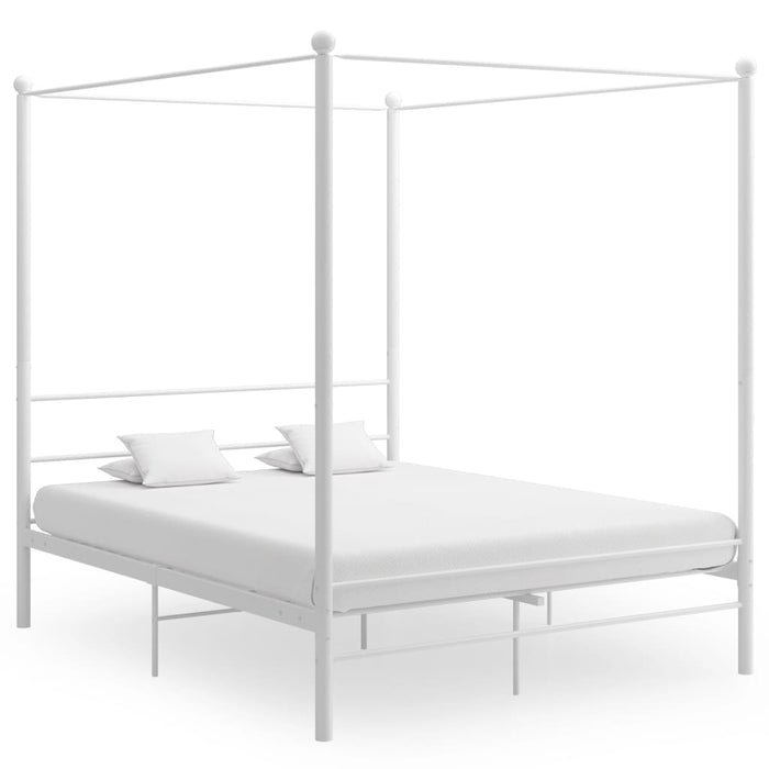 Hemelbedframe metaal wit 160x200 cm