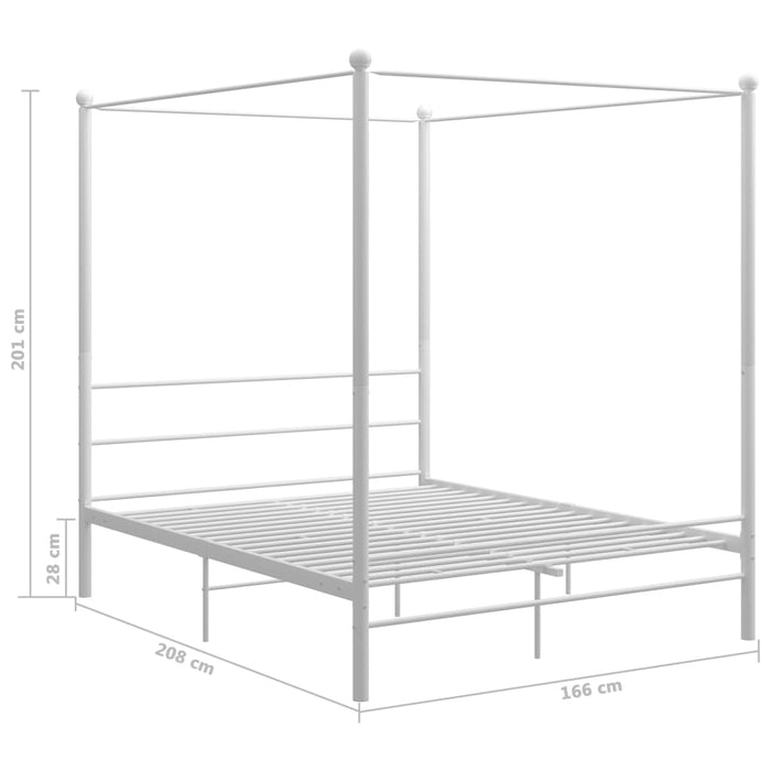 Hemelbedframe metaal wit 160x200 cm