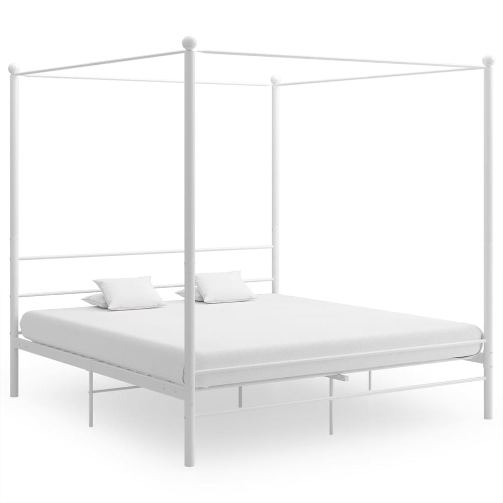 Hemelbedframe metaal wit 180x200 cm