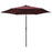 Parasol met LED-verlichting en stalen paal 300 cm bordeauxrood