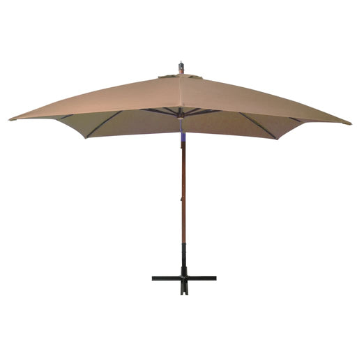 Zweefparasol met paal 3x3 m massief vurenhout taupe