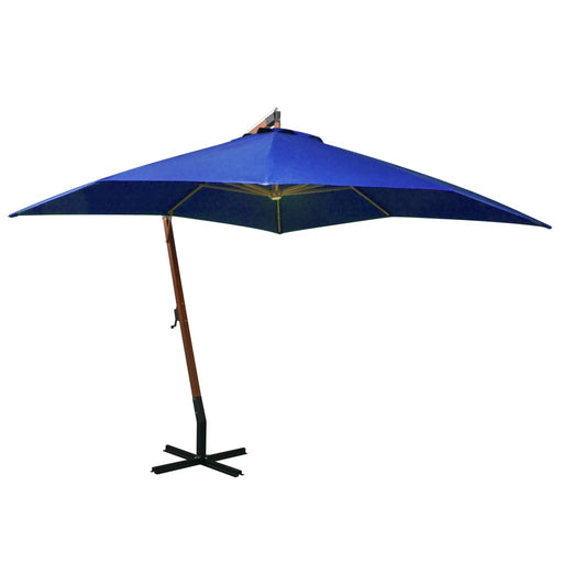 Zweefparasol met paal 3x3 m massief vurenhout azuurblauw