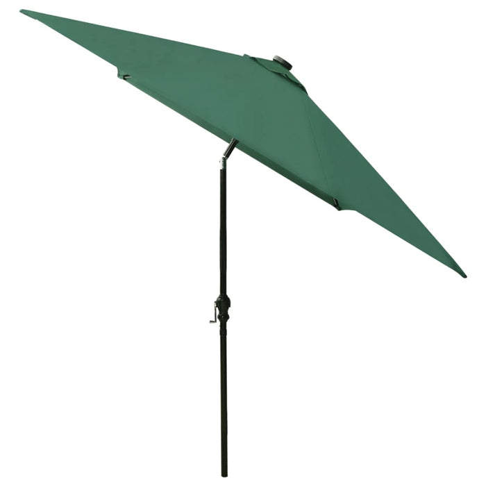 Parasol met LED's en stalen paal 2x3 m groen