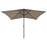 Parasol met LED's en stalen paal 2x3 m taupe