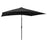 Parasol met LED's en stalen paal 2x3 m zwart