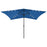 Parasol met LED's en stalen paal 2x3 m azuurblauw