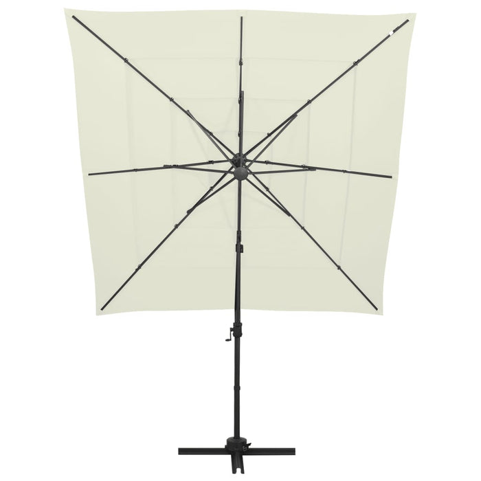 Parasol 4-laags met aluminium paal 250x250 cm zandkleurig