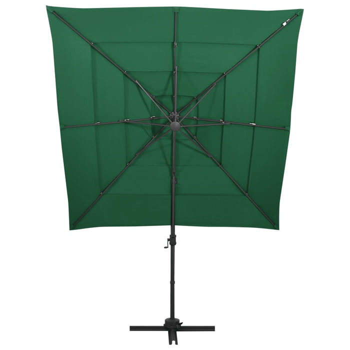 Parasol 4-laags met aluminium paal 250x250 cm groen