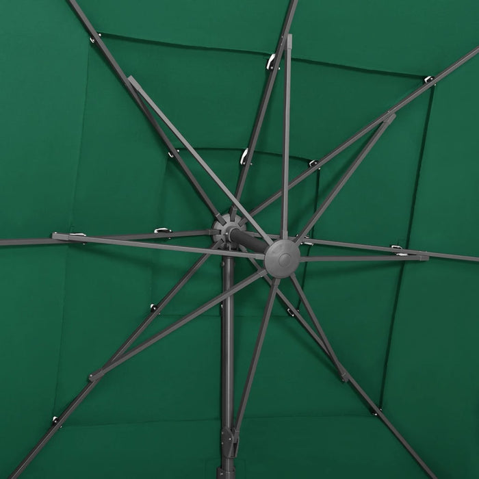 Parasol 4-laags met aluminium paal 250x250 cm groen