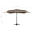 Parasol 4-laags met aluminium paal 250x250 cm taupe