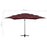 Parasol 4-laags met aluminium paal 250x250 cm bordeauxrood